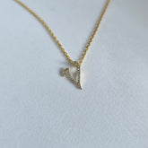 18ct Yellow Gold Natural Diamond Initial V